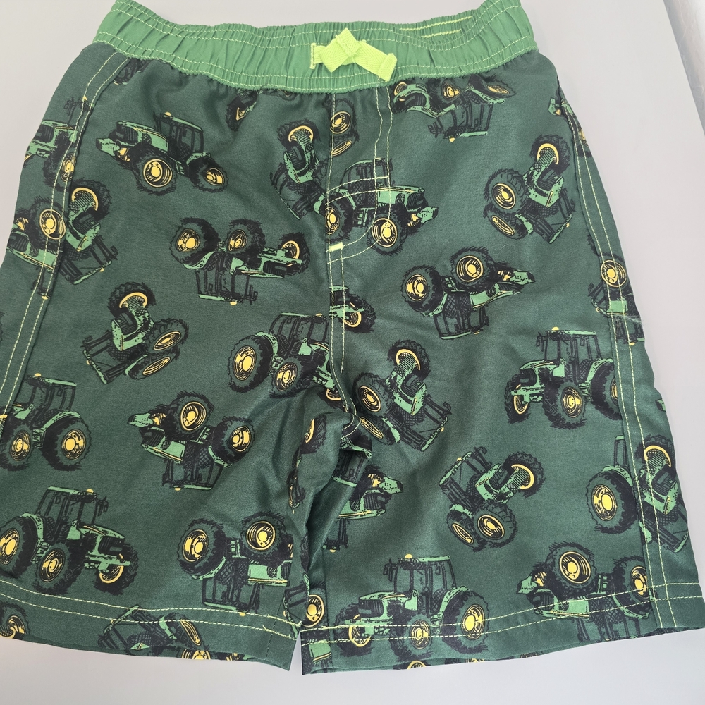 John Deere Green and Yellow Boys Swim Trunks